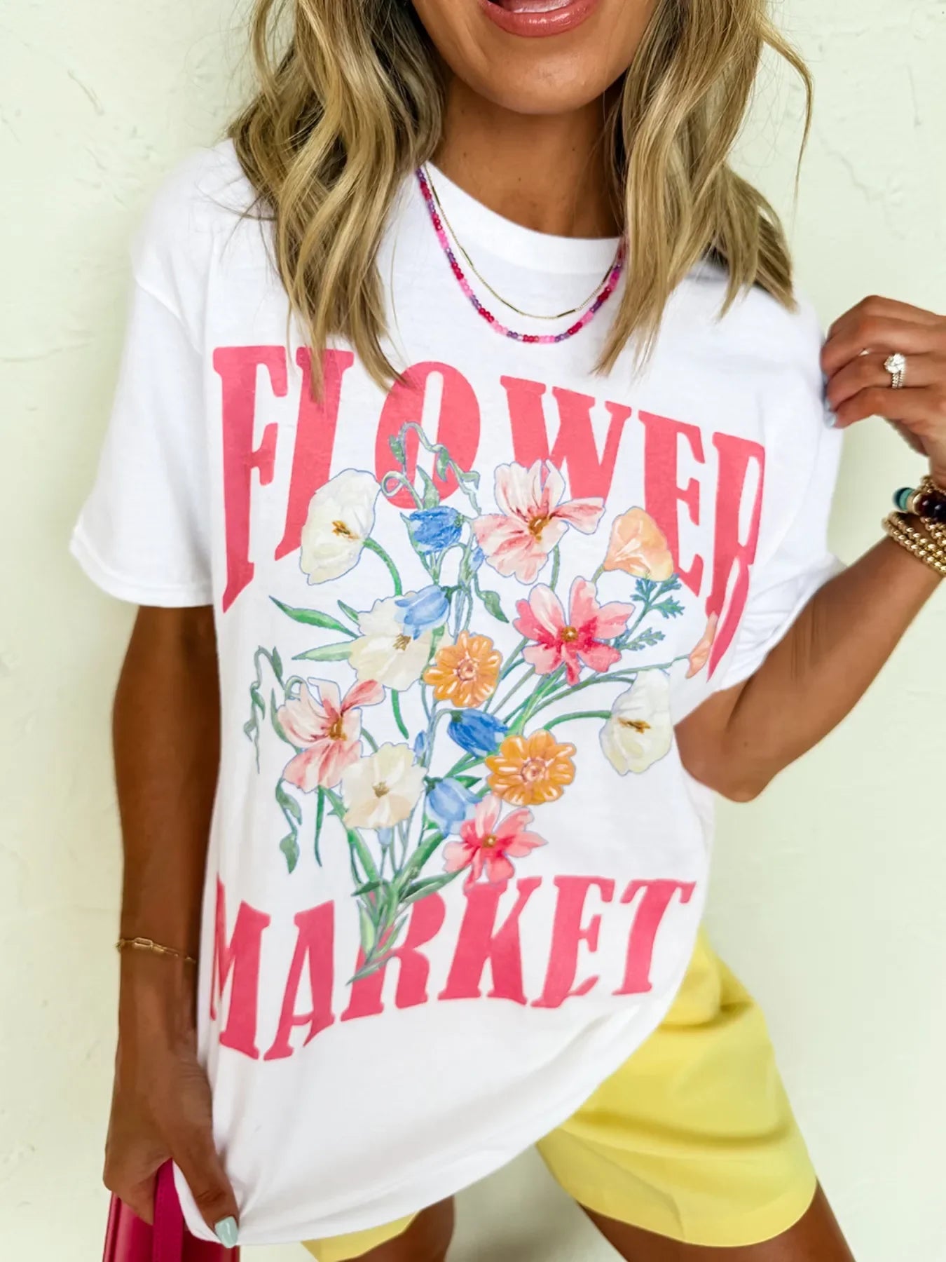 Flower Market Graphic T Shirt With Floral Design - Southern Shores Clothing