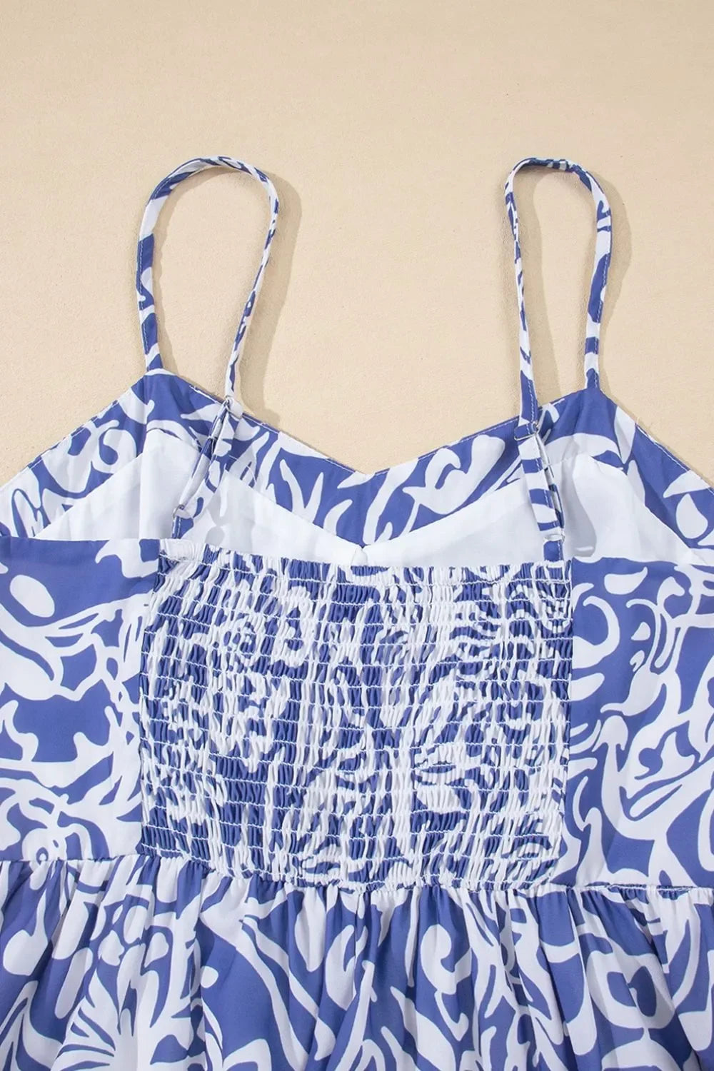 Floral Print Spaghetti Strap High Waist Midi Dress Tiered Hem - Southern Shores Clothing