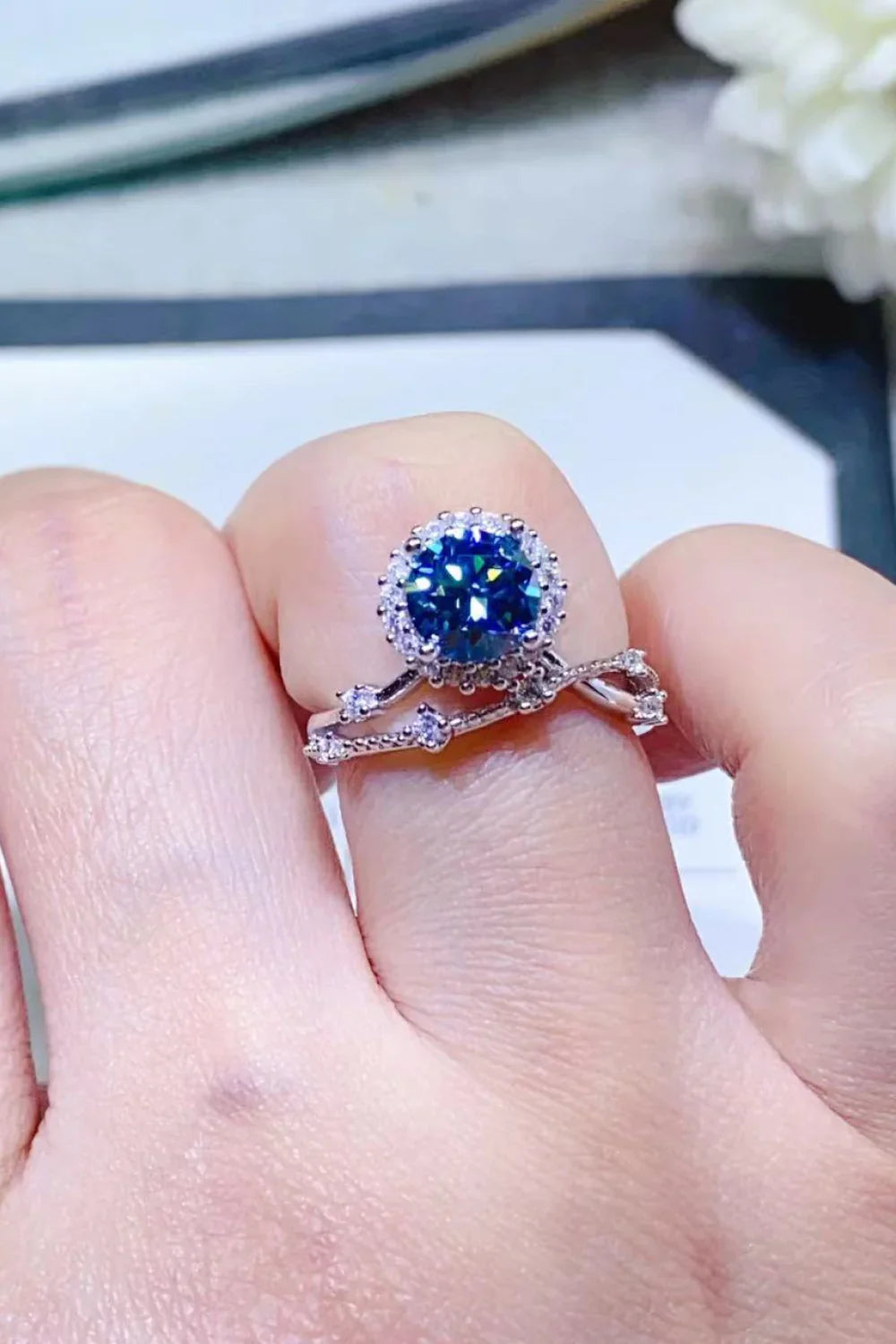 Coastal 1 Carat Moissanite Ring In Sterling Silver - Southern Shores Clothing