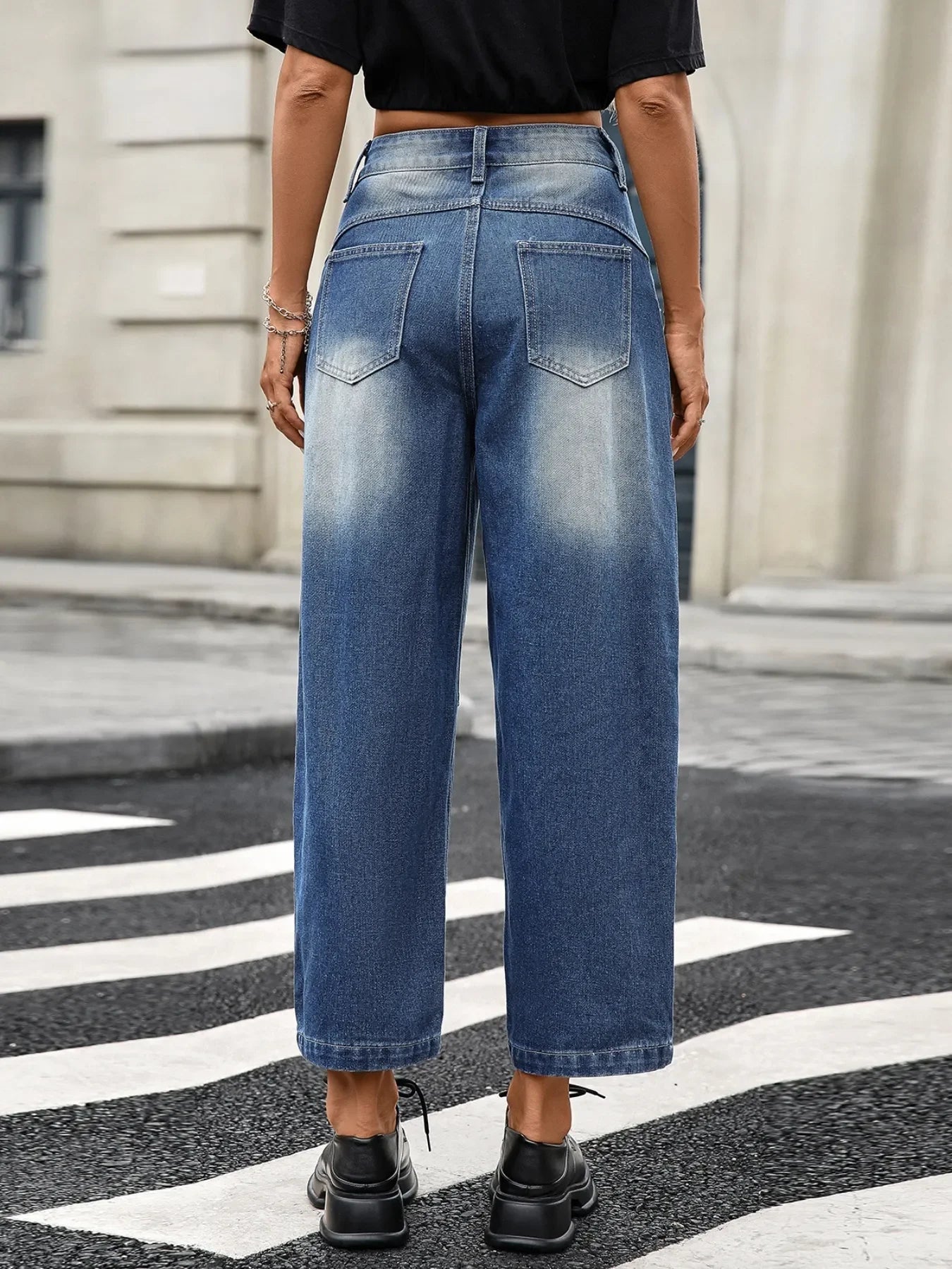 Coastal Wide Leg Jeans With Pockets And Stretch - Southern Shores Clothing