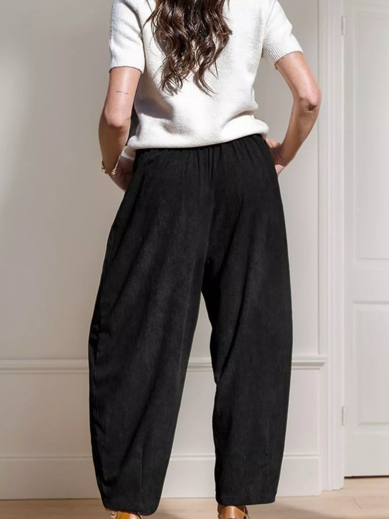 Casual Corduroy Wide Leg Pants With Pockets - Southern Shores Clothing