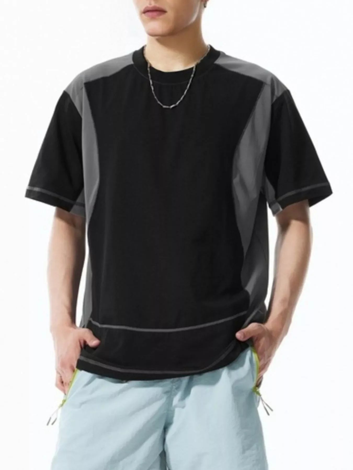 Relaxed Fit Contrast Stitch Polyester T Shirt - Southern Shores Clothing