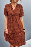 Ditsy Floral Empire Waist Plunge Short Sleeve Dress - Southern Shores Clothing