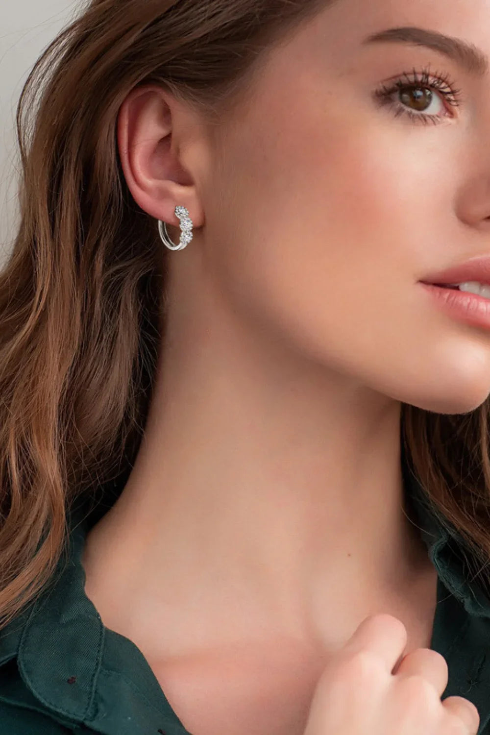 Minimalist Moissanite Sterling Silver Huggie Earrings - Southern Shores Clothing