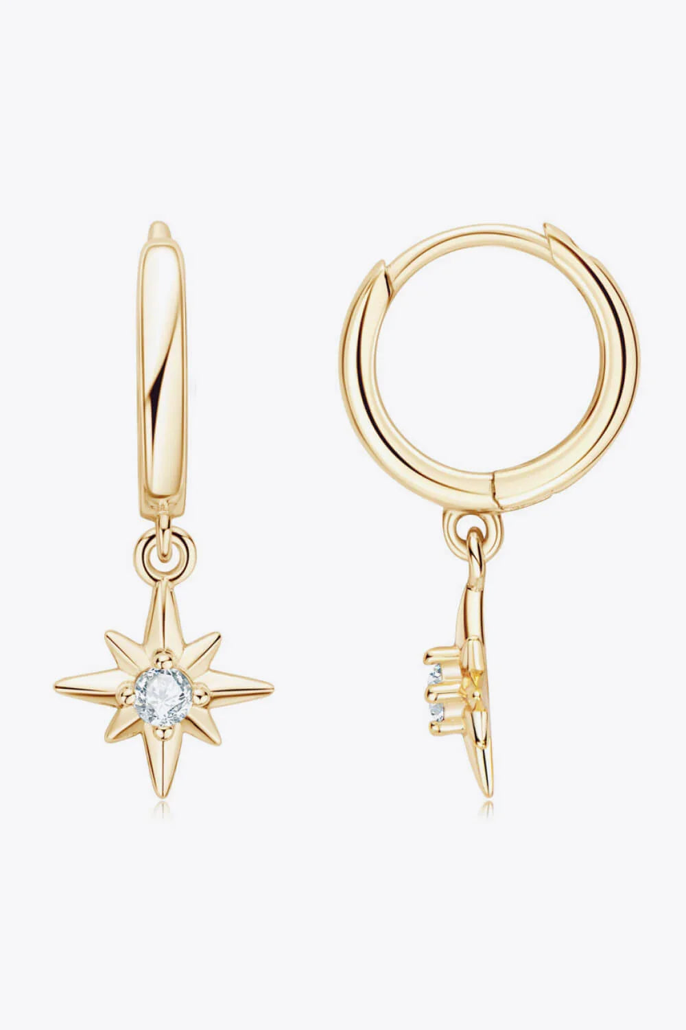 Moissanite Star Drop Earrings In Sterling Silver - Southern Shores Clothing