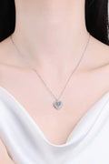 Sterling Silver 1 Carat Moissanite Heart Pendant Necklace - Southern Shores Clothing