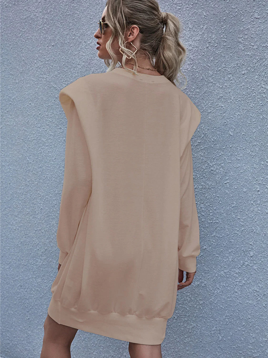 Round Neck Long Sleeve Mini Dress - Southern Shores Clothing