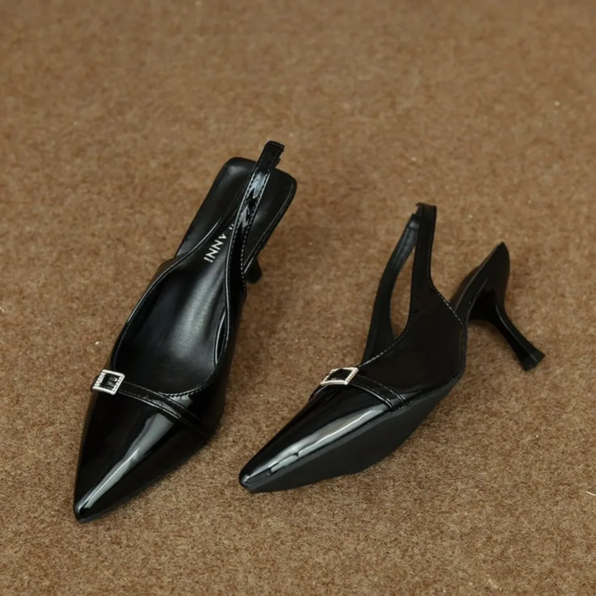 Elegant Pointed Toe Slingback Pumps Low Heel