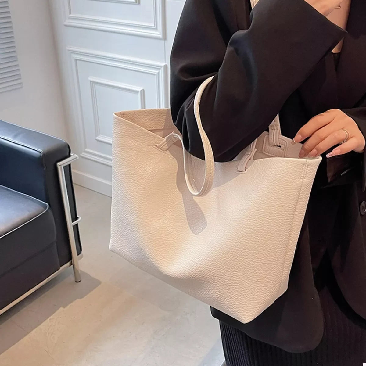 Synthetic Leather Tote Bag Classic Travel Tote - Southern Shores Clothing