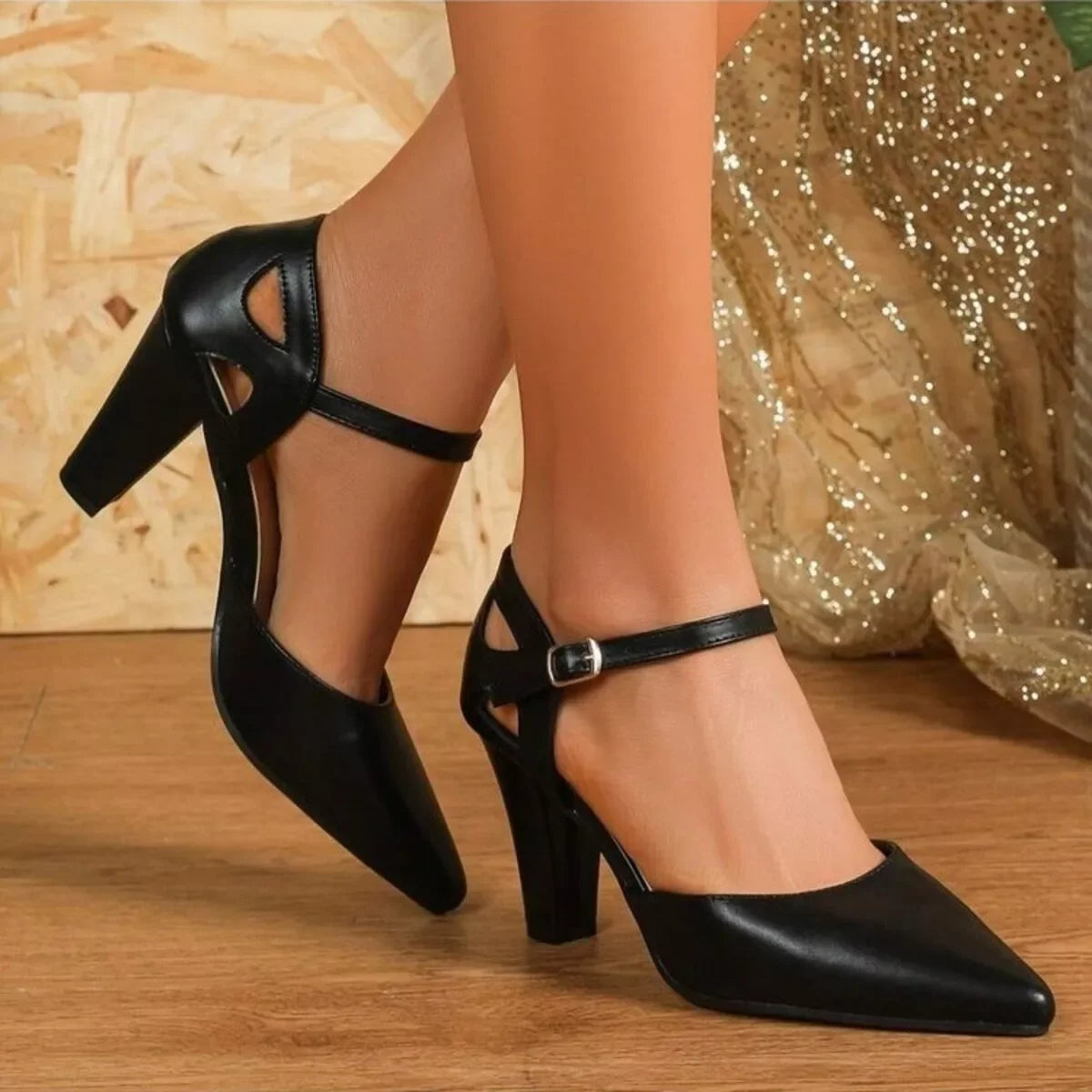 Classic Point Toe Block Heel Pumps Dressy - Southern Shores Clothing