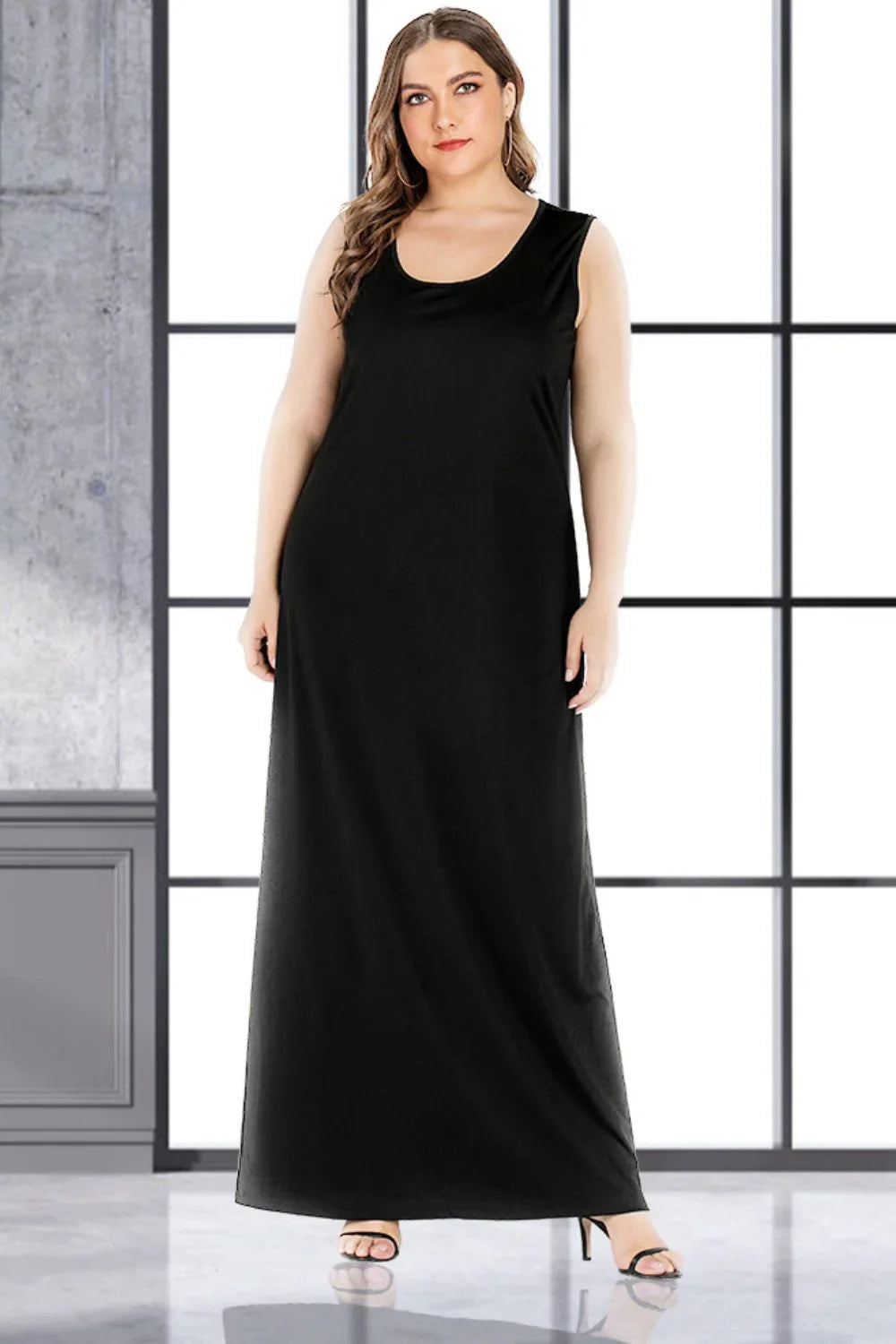 Plus Size Scoop Neck Maxi Tank Dress Beachwear - Southern Shores Clothing