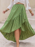 Plus Size Opaque High-Low Ruffled Skirt - Southern Shores Clothing