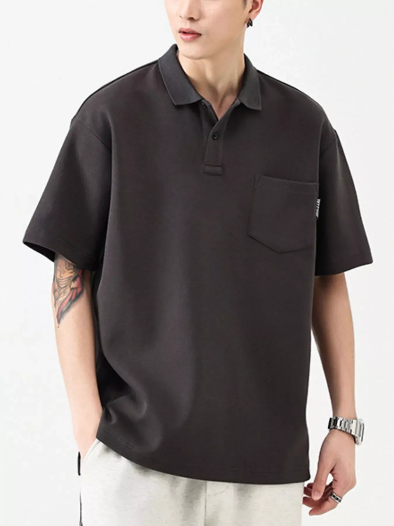 Plus Size Button Detail Polo Shirt With Casual Fit - Southern Shores Clothing