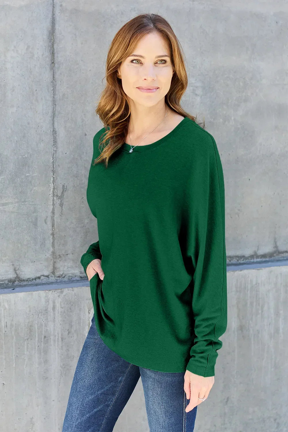 Basic Round Neck Long Sleeve T Shirt Top - Southern Shores Clothing