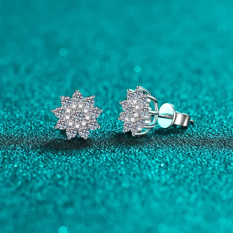 Sterling Silver Moissanite Stud Earrings - Southern Shores Clothing