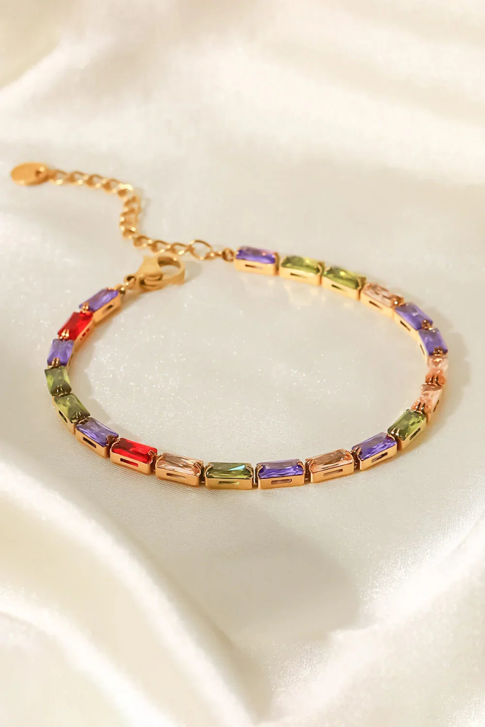 18K Gold Plated Multicolored Cubic Zirconia Bracelet - Southern Shores Clothing