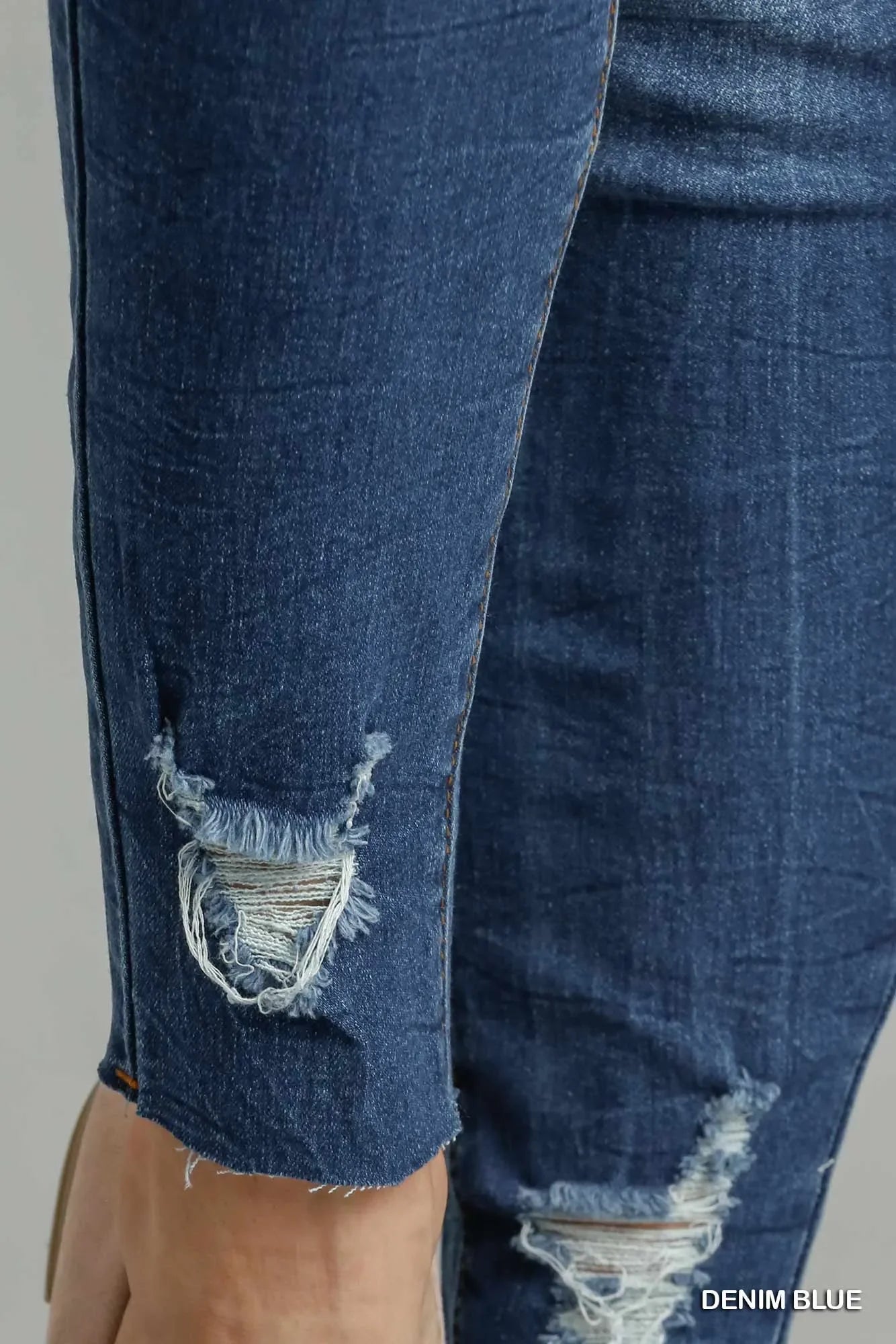 Distressed Denim High Waisted Skinny Jeans With Pockets - Southern Shores Clothing