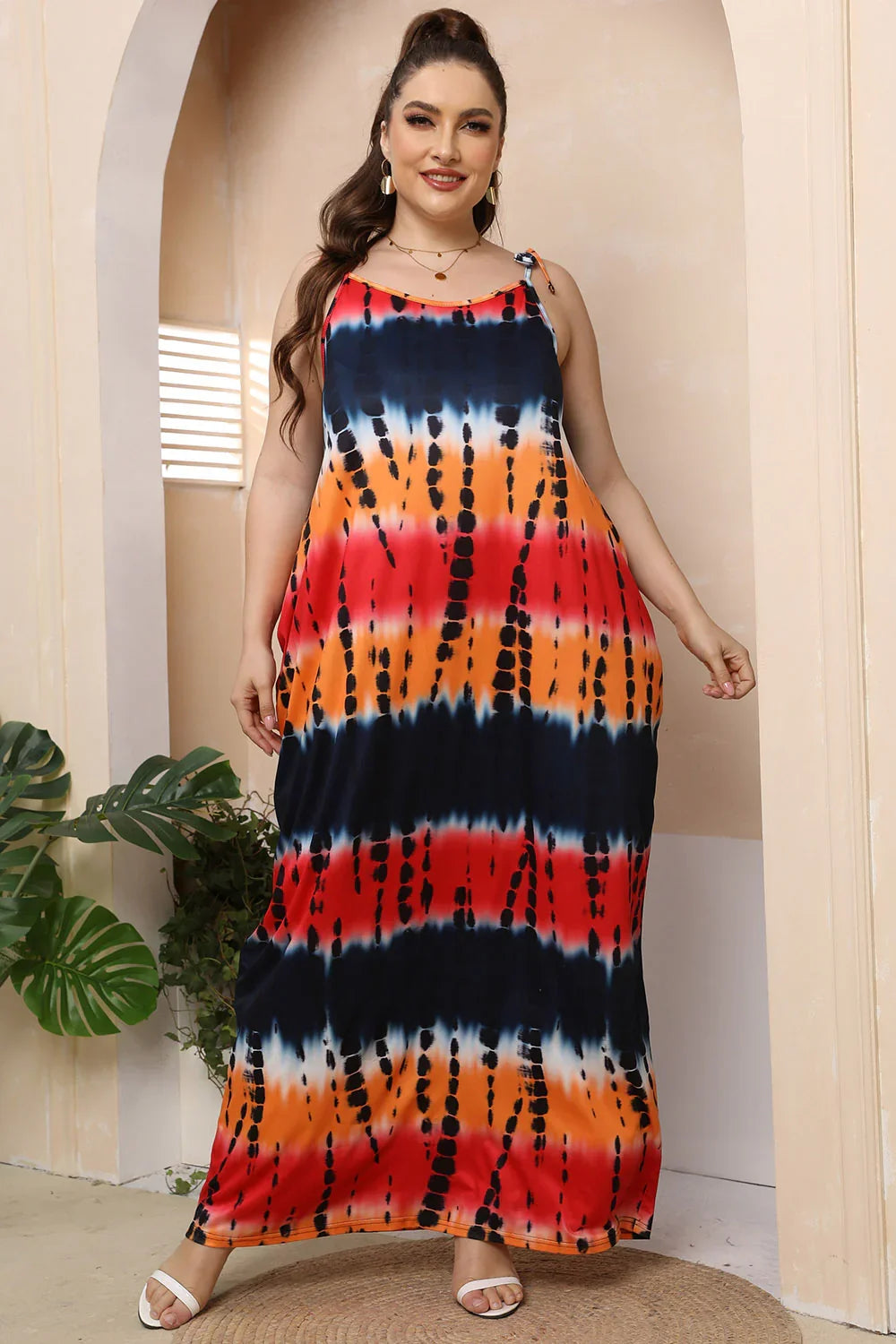Plus Size Tie-Shoulder Maxi Dress For Coastal Outings | Southern Shores Clothing - Southern Shores Clothing