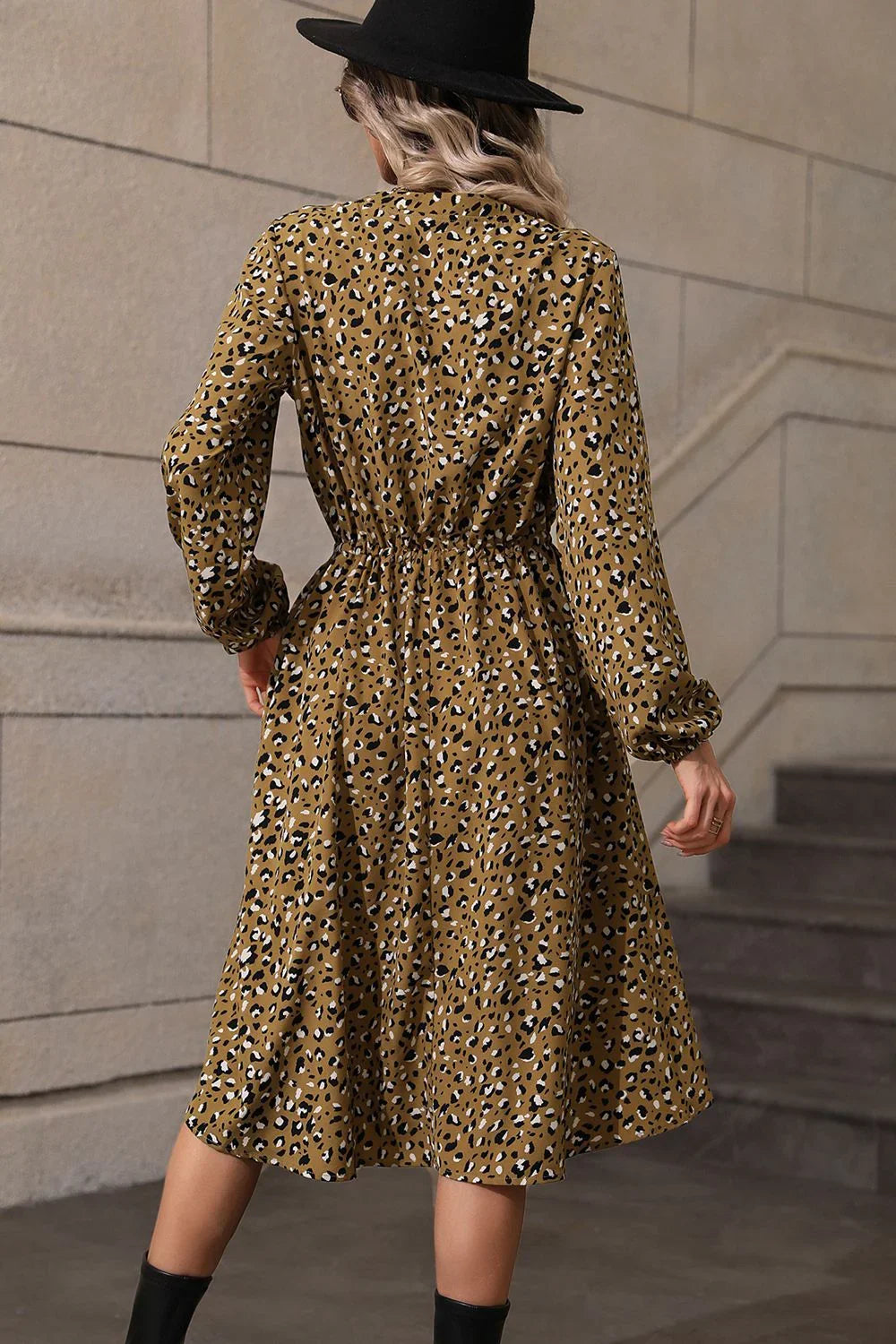 Printed Long Sleeve Midi Dress Coastal Casual - Southern Shores Clothing