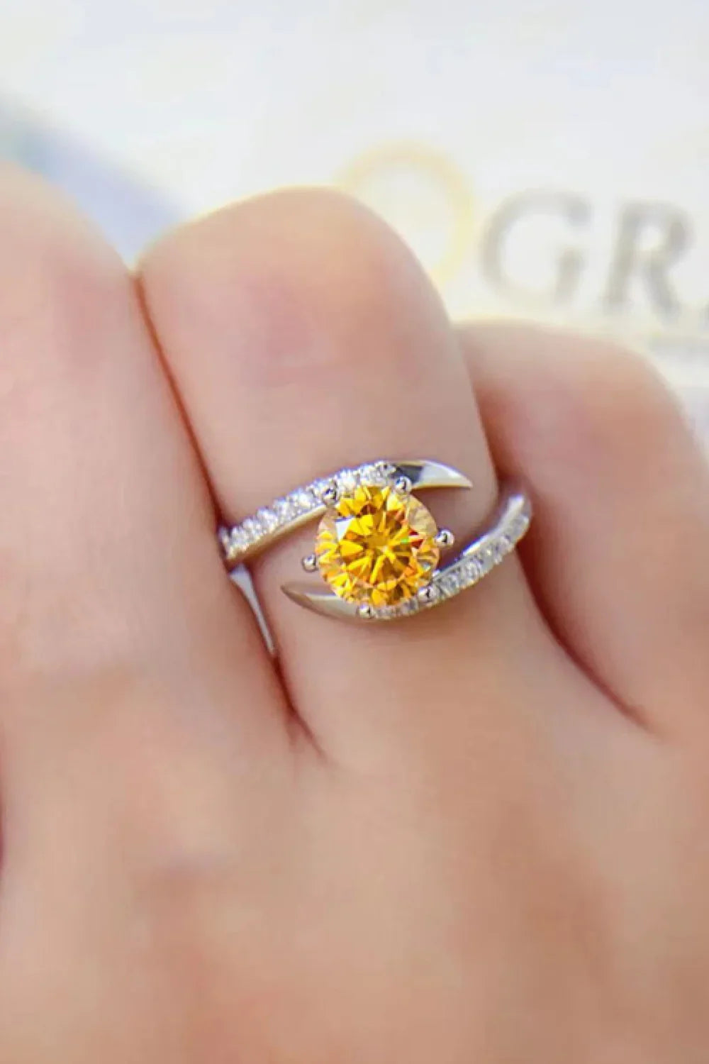 1 Carat Moissanite Sterling Silver Ring Coastal - Southern Shores Clothing