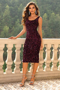 Sequin Sleeveless Slit Dress For Cocktail Hour - Southern Shores Clothing