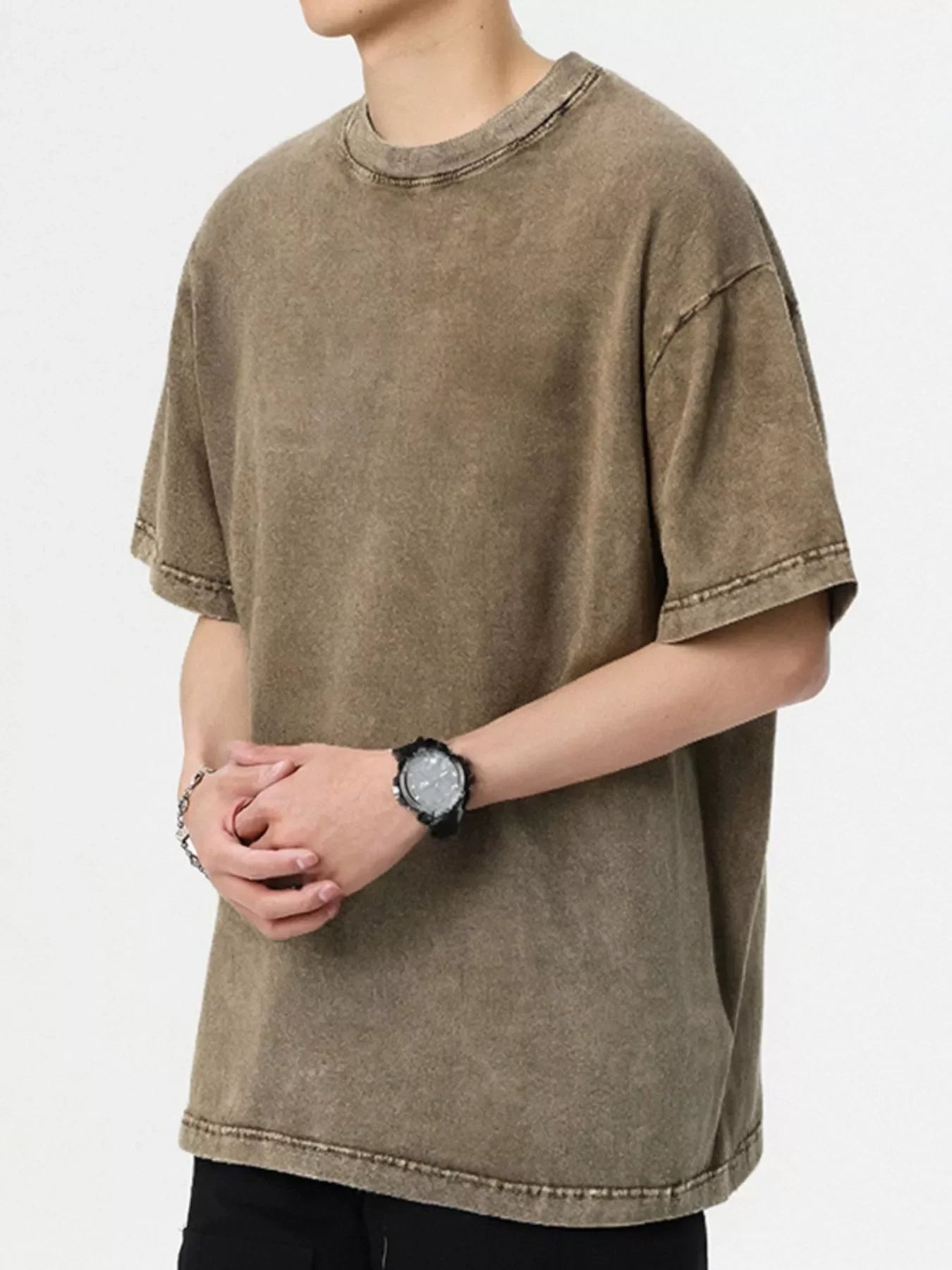 Oversized Washed Cotton T Shirt With Stretch - Southern Shores Clothing