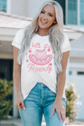 Cowboy Hat Graphic Round Neck Short Sleeve Tee - Southern Shores Clothing