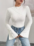 Lettuce Edge Flare Sleeve Top - Southern Shores Clothing