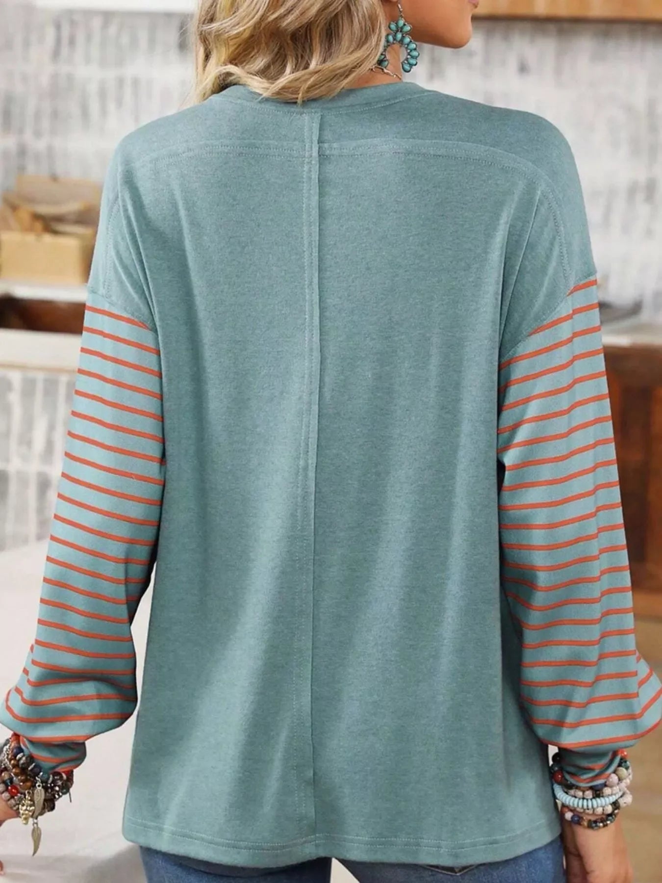 Striped Color Block Long Sleeve T-Shirt - Southern Shores Clothing
