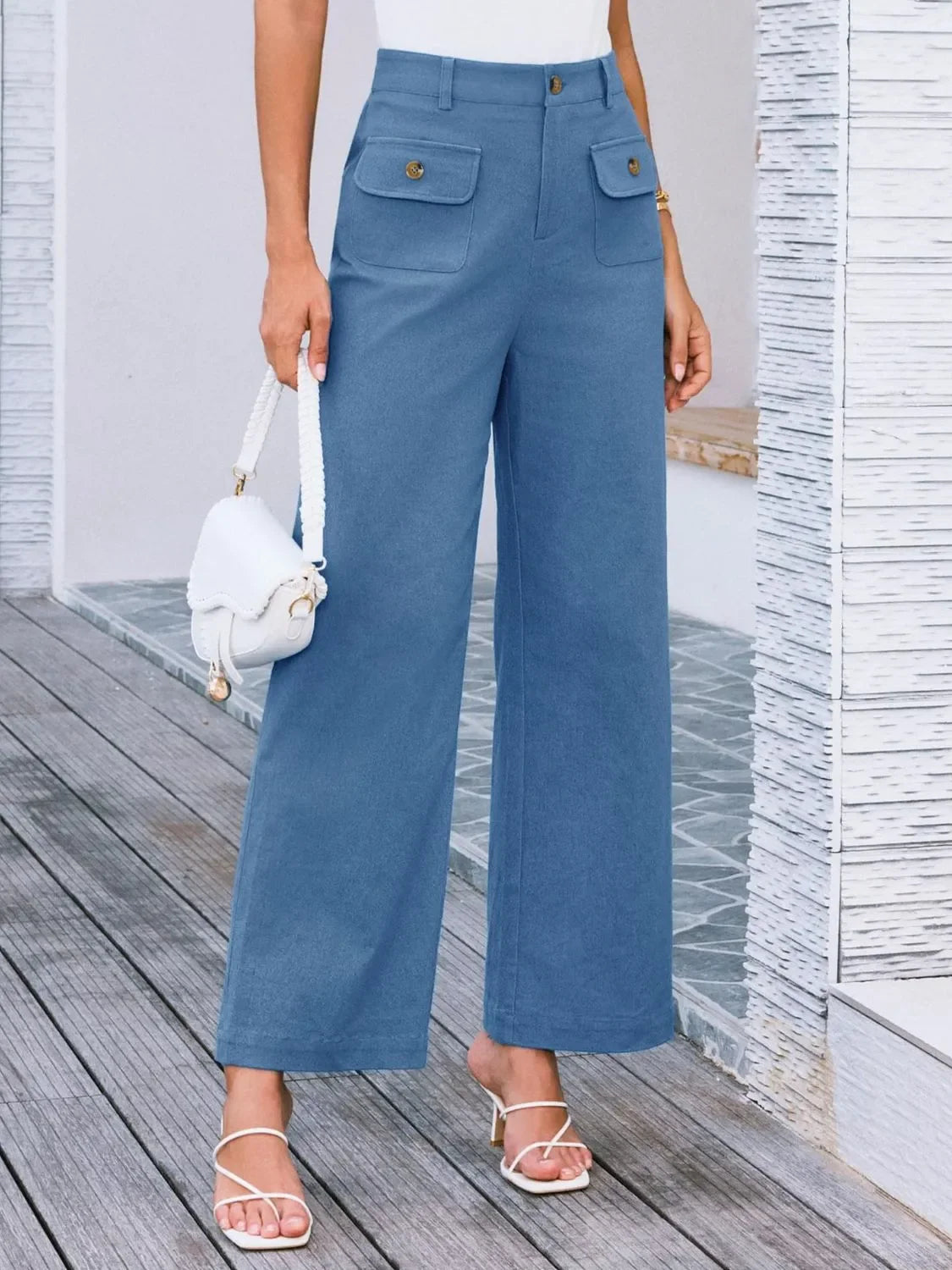 High Waist Wide Leg Relaxed Pants With Comfortable Fit - Southern Shores Clothing