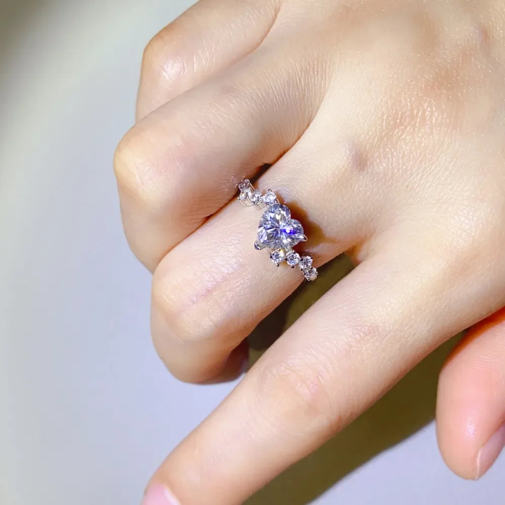 1 Carat Moissanite Sterling Silver Ring Classic Design - Southern Shores Clothing