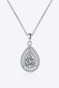Moissanite Teardrop Pendant Necklace In Sterling Silver - Southern Shores Clothing