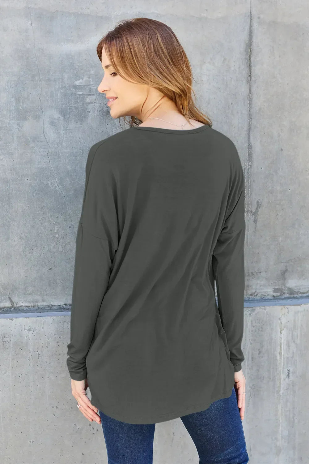 Round Neck T Shirt With Dropped Shoulder - Southern Shores Clothing