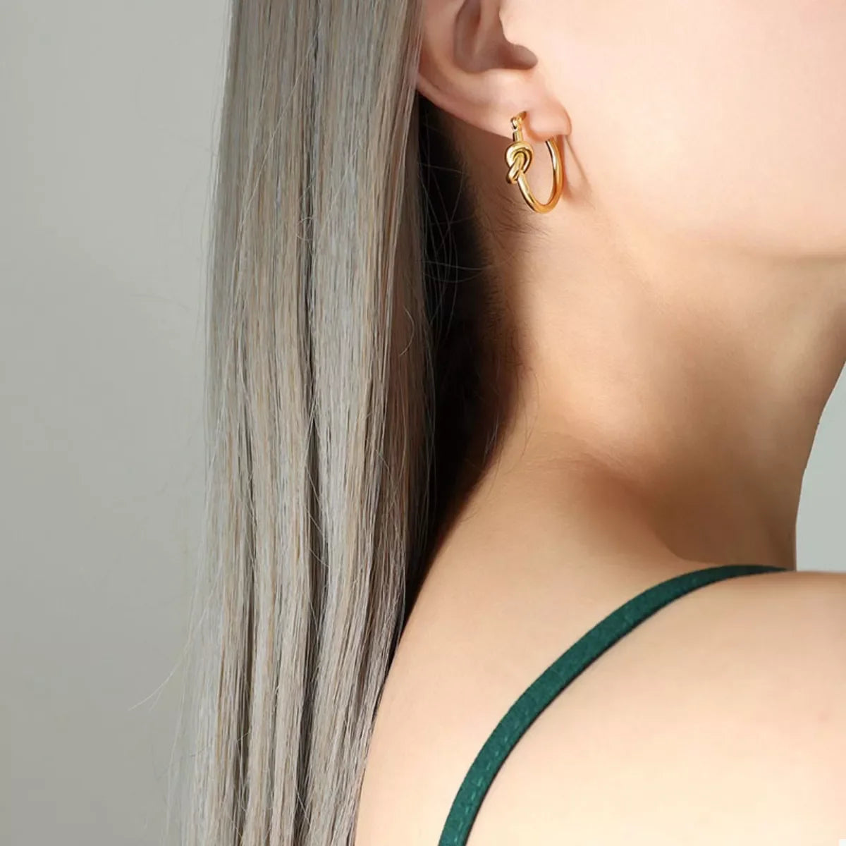 Knot Hoop Earrings 18K Gold Plated Titanium Steel - Southern Shores Clothing