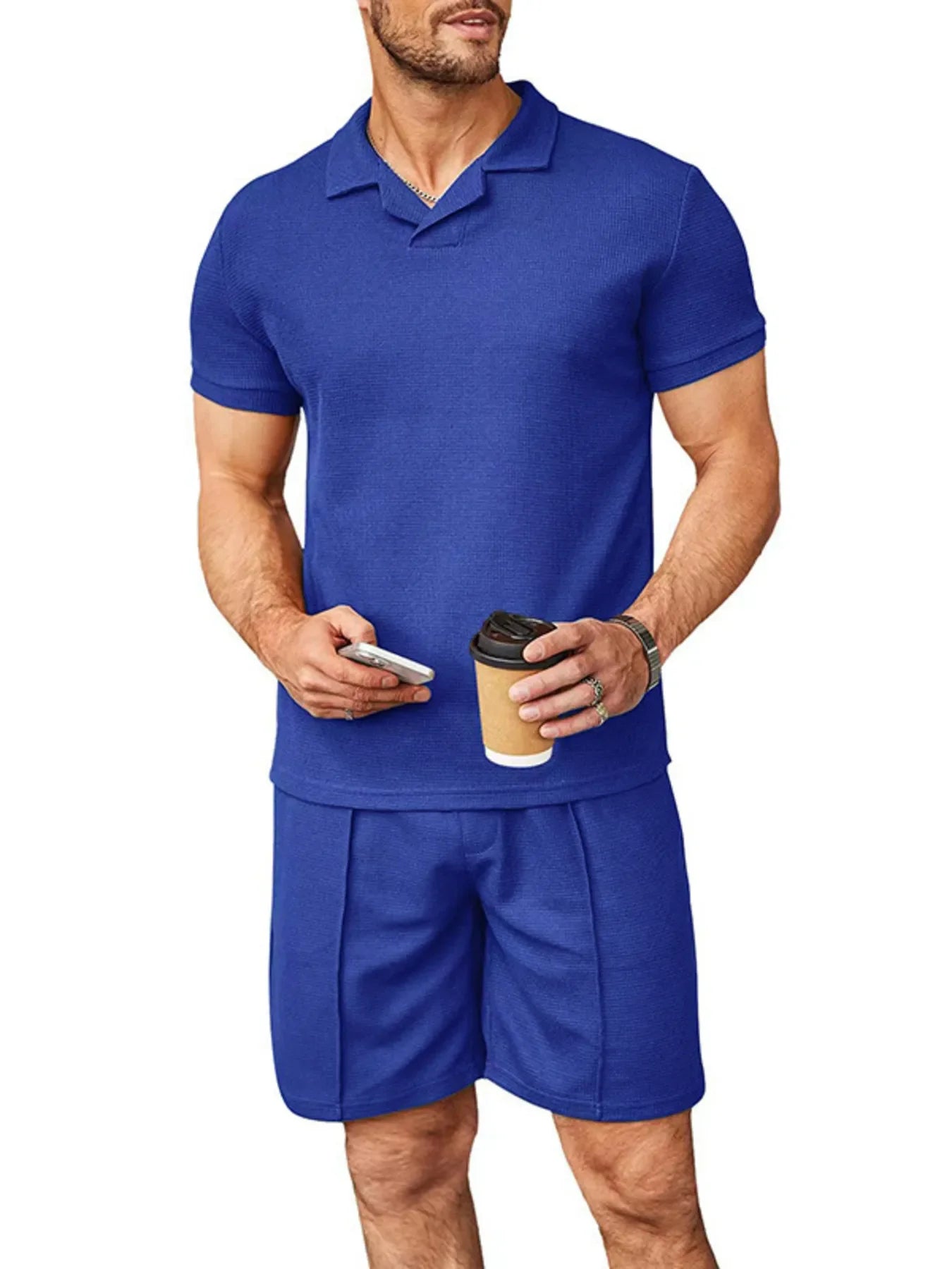 Men's Plus Size Short Sleeve Top and Shorts Set - Southern Shores Clothing