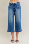 Mid Rise Crop Wide Leg Denim Jeans Relaxed Fit - Southern Shores Clothing