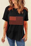 US Flag Round Neck Short Sleeve T Shirt Classic - Southern Shores Clothing