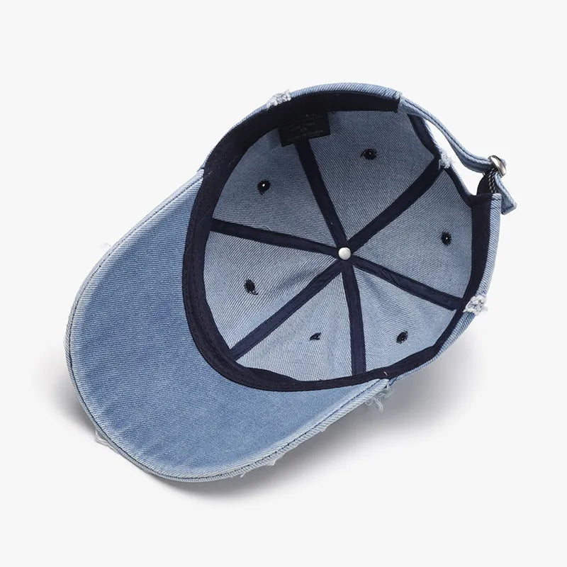 Raw Hem Cotton Baseball Cap One Size Classic