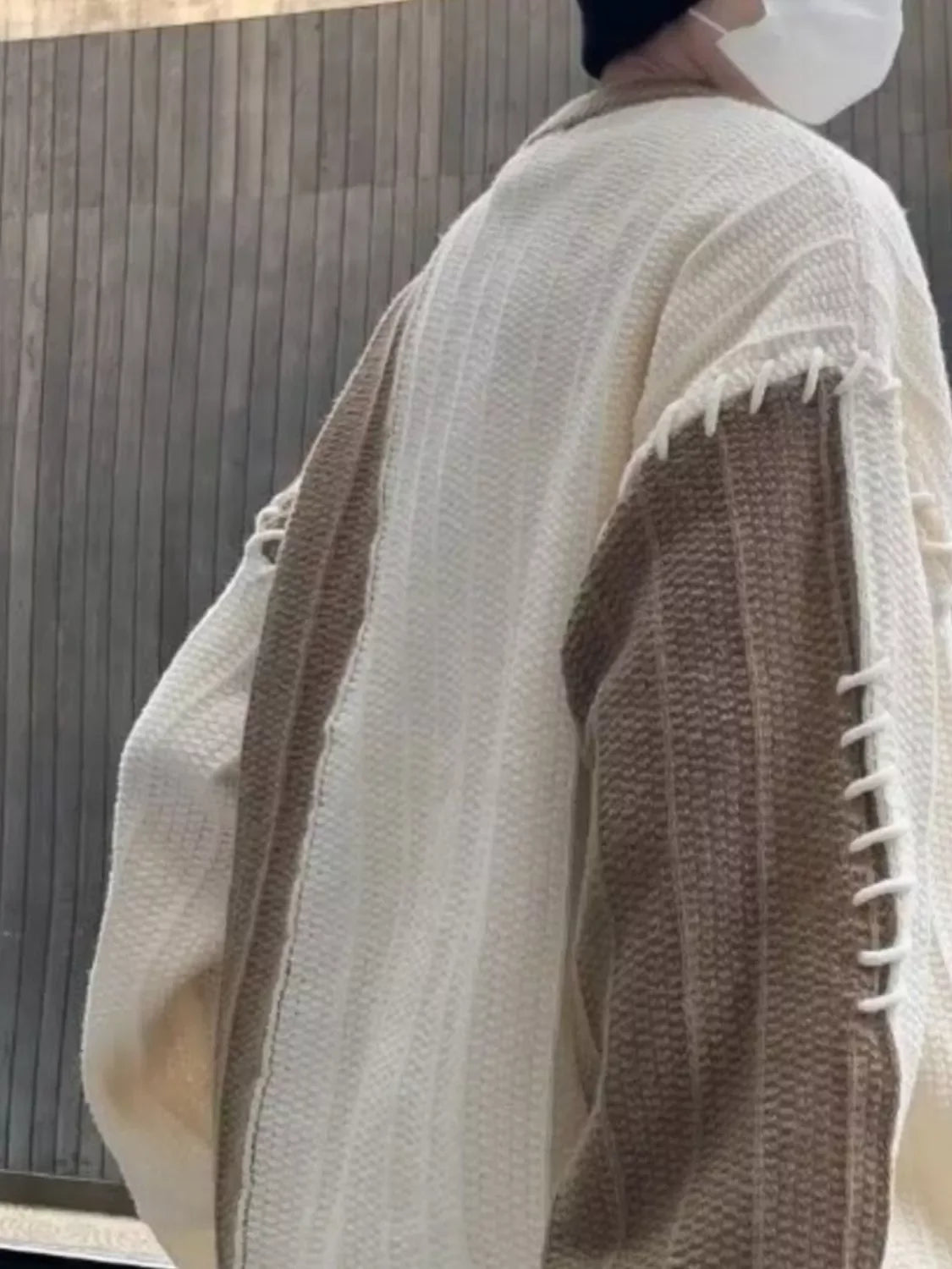 Block Oversized Knit Sweater Polyester Spandex Blend Coastal - Southern Shores Clothing