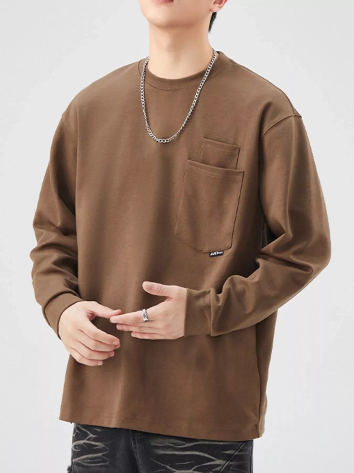 Plus Size Oversized Long Sleeve Pocketed Sweatshirt - Southern Shores Clothing