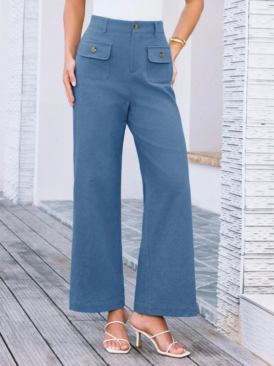 High Waist Wide Leg Relaxed Pants With Comfortable Fit - Southern Shores Clothing