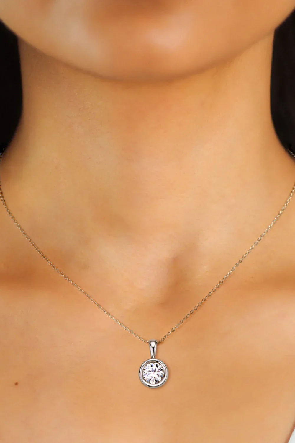 2 Carat Moissanite Necklace In Sterling Silver Chain - Southern Shores Clothing