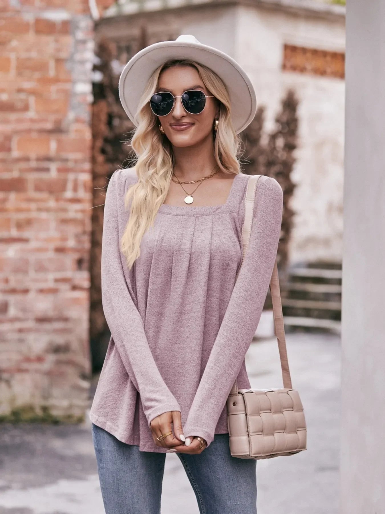 Square Neck Long Sleeve T-Shirt - Southern Shores Clothing
