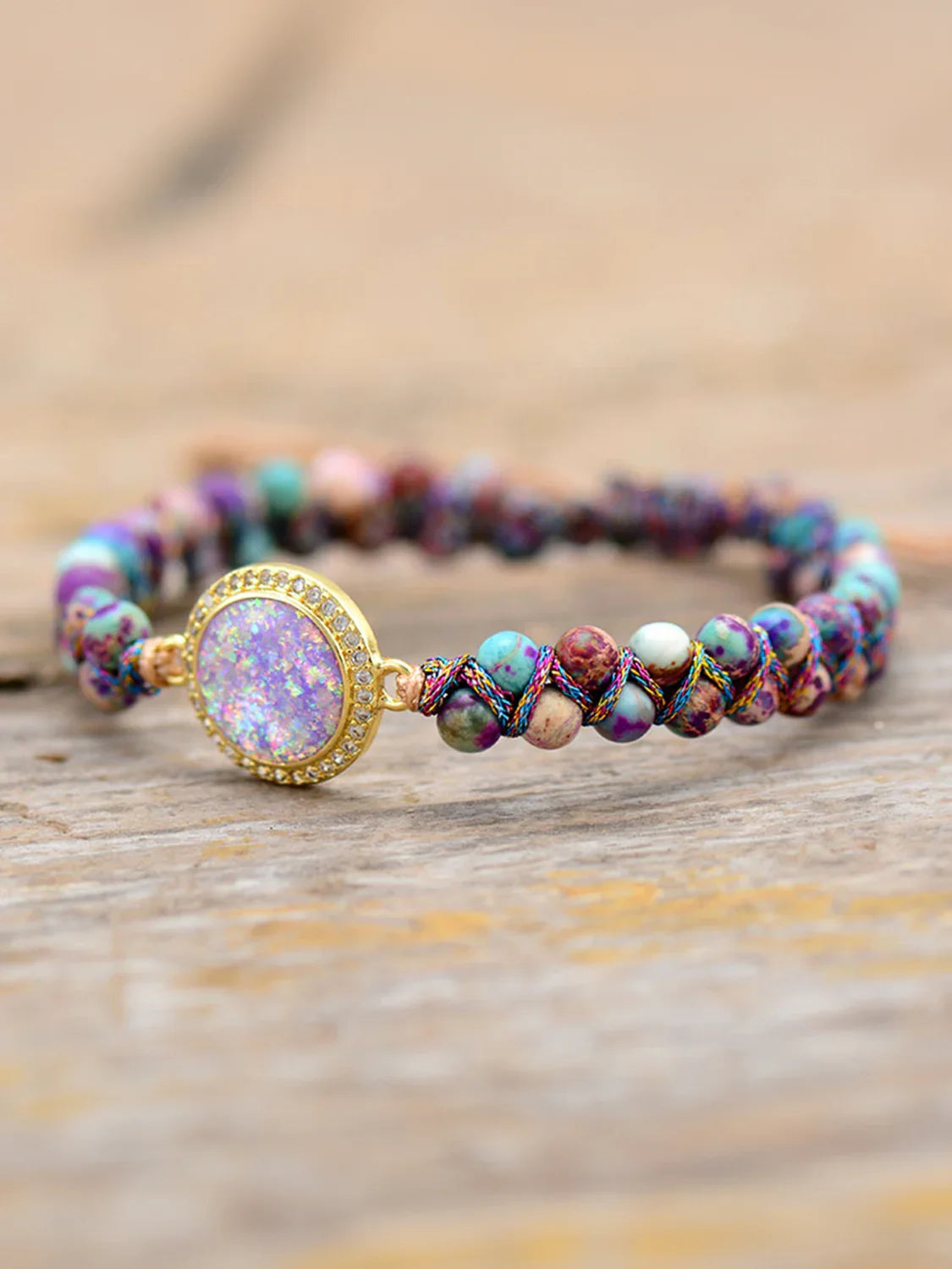 Imperial Jasper Beaded Bracelet With Opal - Southern Shores Clothing