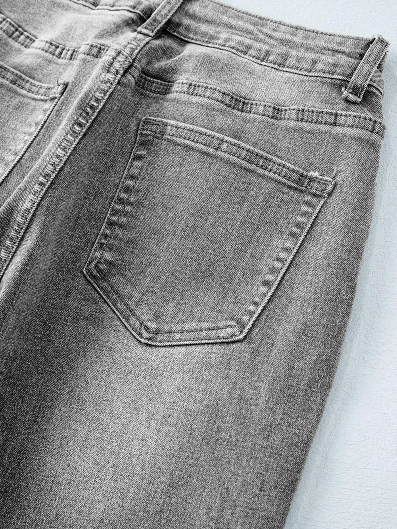 Beachside High Waist Wide Leg Washed Denim Jeans - Southern Shores Clothing