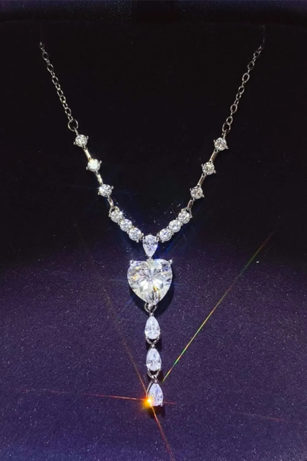 Southern Shores 3 Carat Moissanite 925 Sterling Silver Drop Necklace