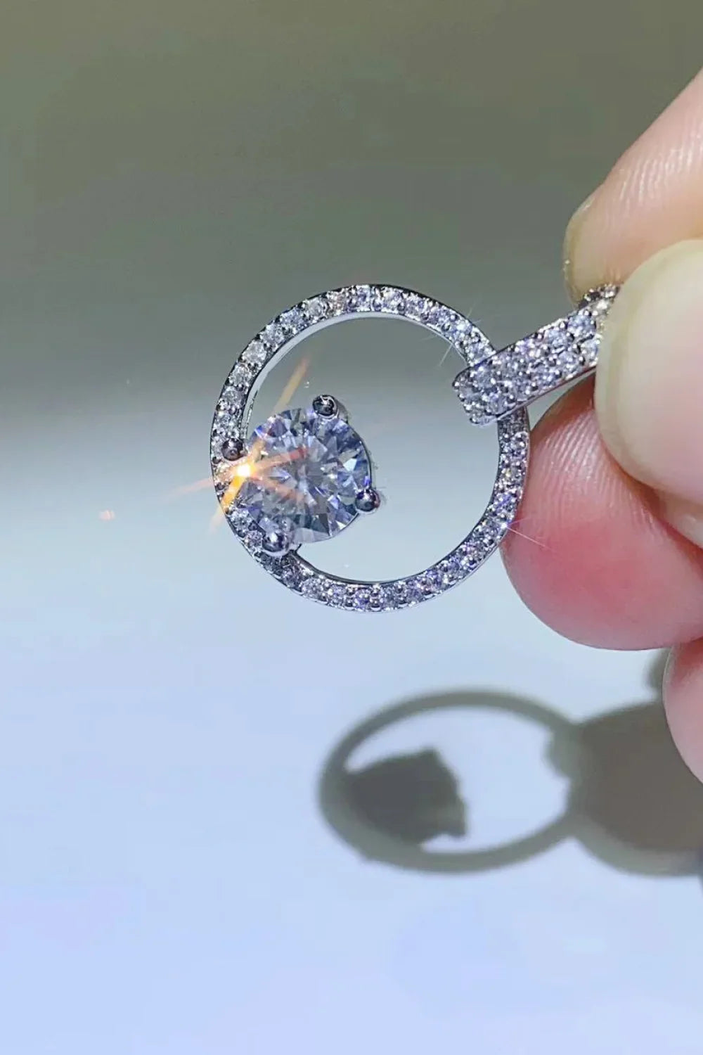 One Carat Moissanite Necklace Sterling Silver - Southern Shores Clothing
