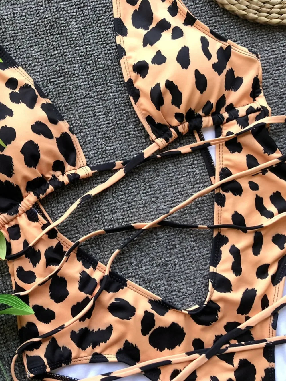 Lace-Up Backless Plunge One-Piece Swimsuit - Southern Shores Clothing