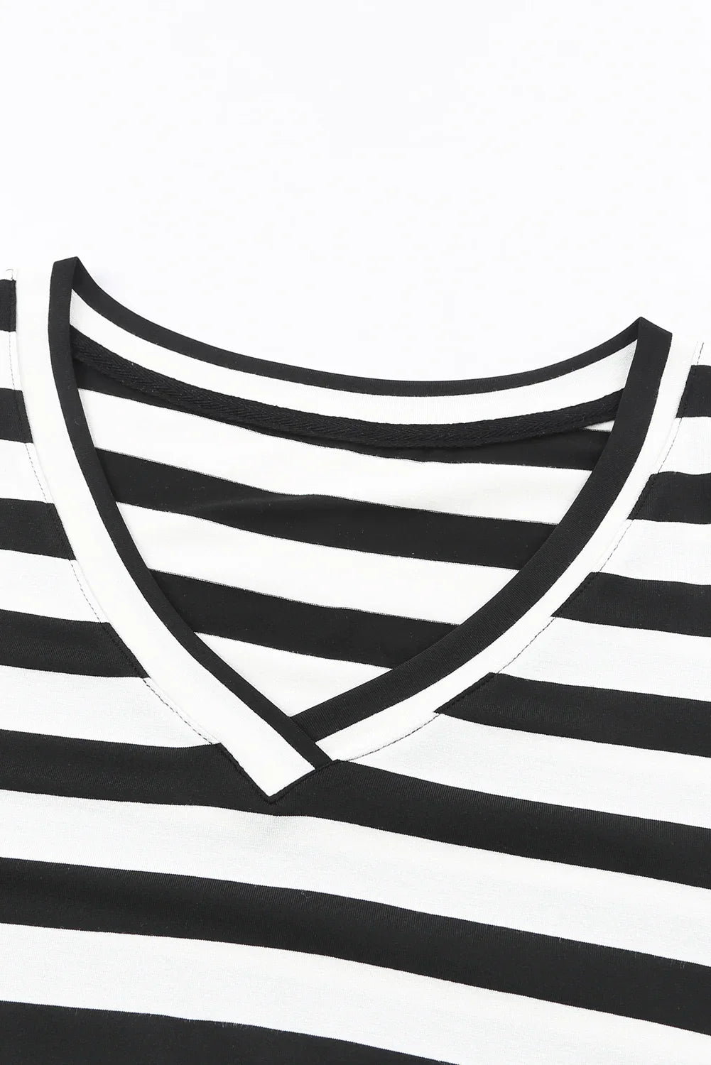 Striped V-Neck Short Sleeve Side Slit Dress - Southern Shores Clothing