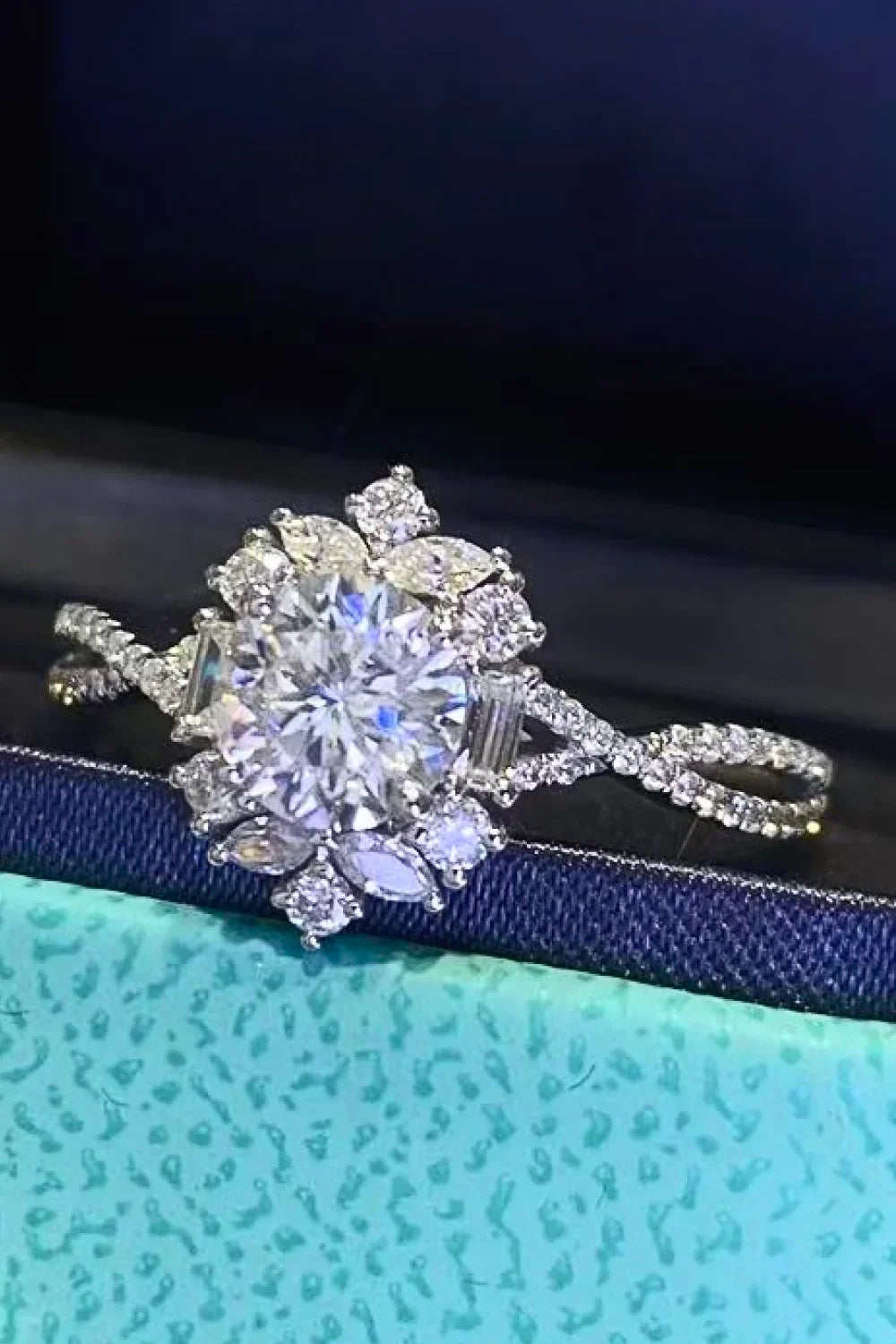Floral 2 Carat Moissanite Crisscross Ring - Southern Shores Clothing
